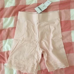 Lace trim bike shorts